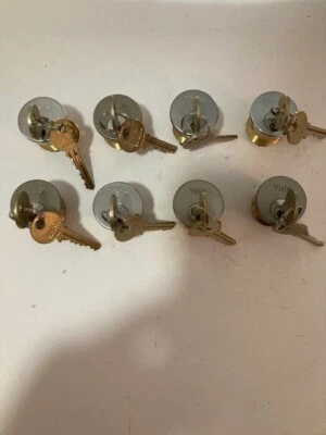 Cilindros de mortaja Yale, modelo 2153, lote de 8, nuevos, 2 llaves por cerradura, GA Foto 1 de 4