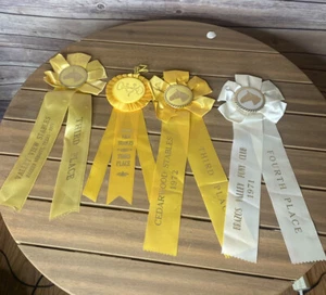 4 VINTAGE HORSE SHOW 1971 73 HORSE SHOW RIBBONS - Picture 1 of 5