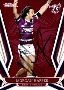 Signed 2023 Manly Sea Eagles NRL TLA Traders Card - Morgan Harper - Bild 1 von 3
