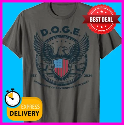 Doge Department Of Government Efficiency American Flag T-Shirt - Изображение 1 из 4
