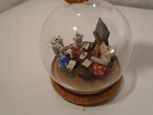 Enesco Miniature School House Felt Mice with Teacher in Glass Bottle 1978  11" - Picture 1 of 7