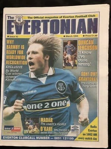 RARE "EVERTONIAN" Issue 42 March 1998 EVERTON PAPER BROCHURE MEMORABILIA - Picture 1 of 3