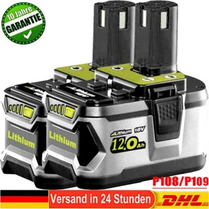 2X 18V 12.0Ah Original Akku für RYOBI One Plus Lithium RB18L50 P108 P104 9.0Ah - Bild 1 von 21