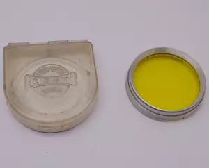 VINTAGE ARNZ JENA 40.5MM CLEAN YELLOW PUSH ON CHROME METAL FILTER -FREE SHIPPING - Picture 1 of 4