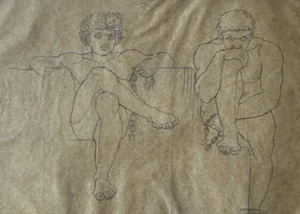 Dibujo antiguo mitología original, personas, hombres, religiosos, historia siglo XIX - Imagen 1 de 8