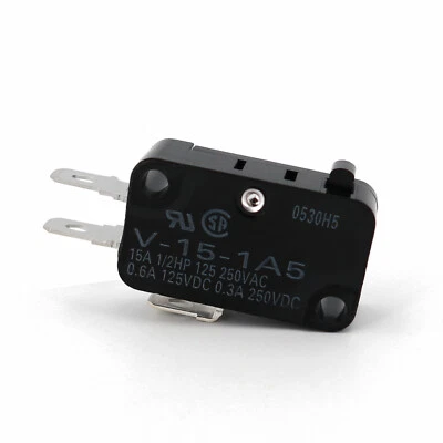 Microinterruptor V-15-1A5 Omron terminais de solda COM-NC-NO 3 pinos êmbolo SPDT  - Imagem 1 de 4