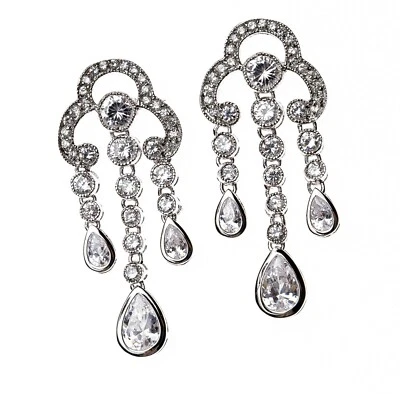 Sparkling Crystal Chandelier Earrings in a Vintage Victorian Inspired Design New - Image 1 of 4