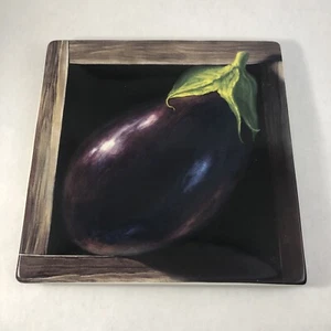 Jay Mercado Certified International Eggplant Square 8 in. Salad Plate - Picture 1 of 17