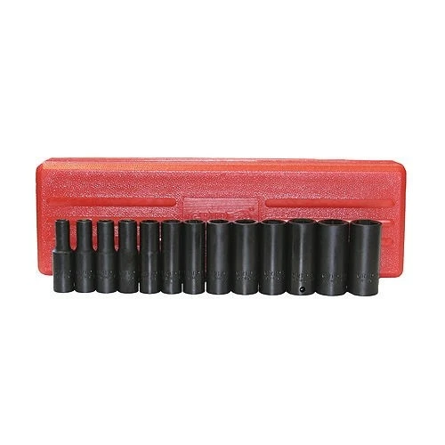 Juego de enchufes de impacto GRIP 13 piezas 3/8" DEEP MÉTRICO 6pt 73550 en estuche MM 7mm-19mm Foto 1 de 1