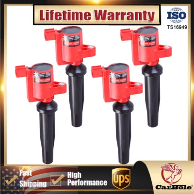4Pcs Ignition Coils For 2004-2005 Mazda 3 2.0L 2.3L 2003-2007 Ford Focus L4 2.3L - Image 1 of 4