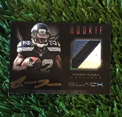 2012 Panini Black Prime ROBERT TURBIN #29 Autograph 4 CLR Jersey RC #ED /349 - Image 1 of 4