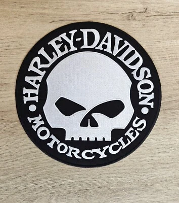 écusson XXL SKULL HARLEY DAVIDSON moto patch brodé XXL 20.5 cm diam motorcycle