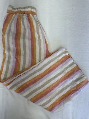 Pantalones cortos Lou & Grey for Loft 100 % lino playa salón a rayas pierna ancha S Foto 1 de 4