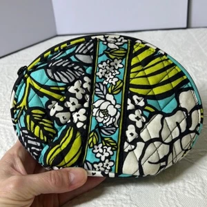 Vera Bradley small makeup bag green teal white black nwot - Picture 1 of 8