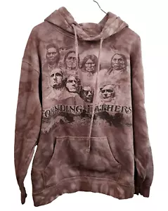 The Mountain Mens The Founding Fathers Hoodie Small Beige Tie Dye Sweatshirt - Picture 1 of 8