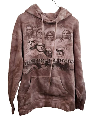 The Mountain Mens The Founding Fathers Hoodie Small Beige Tie Dye Sweatshirt - Image 1 of 4