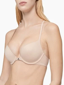 Calvin Klein Perfectly Fit Convertible Plunge Graduated Push-Up, Nude, Sz 32B - Picture 1 of 6