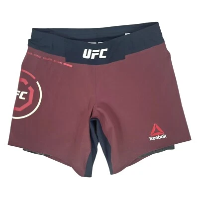 Shorts de luta feminino Reebok UFC MMA borgonha/preto tamanho 28 - Imagem 1 de 4