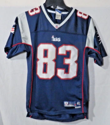 Camiseta de los New England Patriots #83 Wes Welker Reebok juvenil talla grande 14-16 en el campo Foto 1 de 4