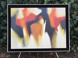 LEO DAVY Original ABSTRACT MODERN HUGE CUBIST Mid Century Vintage Oil on Canvas - Picture 1 of 12