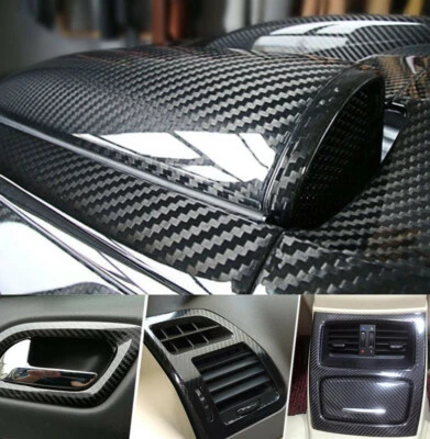 Auto Parts Accessories Carbon Fiber Vinyl Film Car Interior Wrap Stickers 12x60" - Image 1 of 4