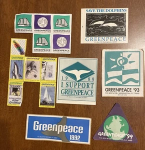 Lot Of Vintage 80’s 90’s Greenpeace Stickers Scrapbook Ephemera - Picture 1 of 6