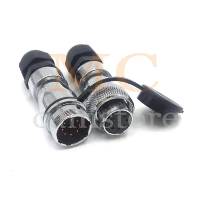 WS20 5A 500V 9pin Circular Waterproof Connector IP67,Aviation Cable Connector - Image 1 of 4