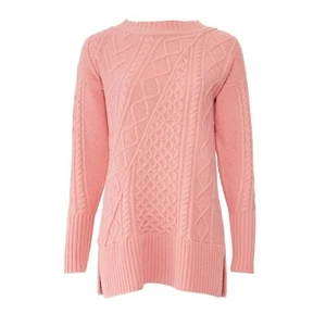 J.Crew Sweater XXS Women's Pink Wool Blend Cable Knit Long Tunic EUC - Picture 1 of 10
