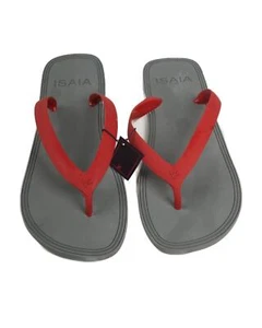 Sandalias Chanclas Isaia Napoli $165 Nuevas en Caja Rojo Gris 11/13 Se Ajusta a Tallas 11-13 - Imagen 1 de 4