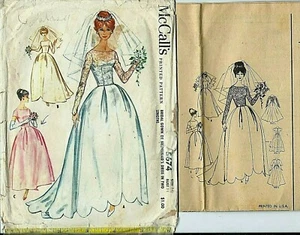 M 5674 sewing pattern 60's Bridal GOWN Wedding DRESS sew LOVELY Hemline Scallops - Picture 1 of 1