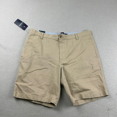 Pantalones cortos Chaps para hombres 36 Marrón Cintura cómoda Frente plano Rendimiento Chino NWT Foto 1 de 4