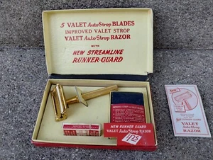 VINTAGE VALET AUTOSTROP RAZER STREAMLINE RUNNER GUARD KLINGEN STROP KOMPLETT - Bild 1 von 11
