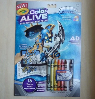 Crayola Color Alive Skylanders coloring book with crayons, 2015 Ice Blast - Image 1 of 4