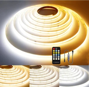 1-5m CCT 2700K-6500K COB LED Strip Light 24V 576LEDs/M Dimmable Ribbon Tape DIY - Picture 1 of 18
