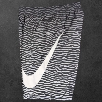 Pantalones Cortos de Natación Nike Swoosh Logo Niños M Negro Blanco Gris Forrados Foto 1 de 3