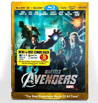 The Avengers (4-Disc 3D/2D Blu-ray/DVD, 2012, Widescreen) Like New w/ Slip ! Foto 1 de 4