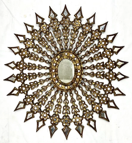19th Century Large Starburst  Giltwood Mirror Cover