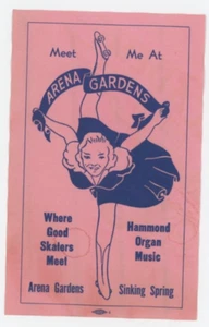 Etiqueta de patinaje de resorte hundido Arena Gardens años 30-50 de colección EVN3 - Imagen 1 de 2