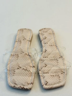 Dolce Vita Women Snake Print Clear Straps Flat Sandals Sz 8.5 - Image 1 of 4