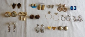 Costume Jewelry Clip On Earrings Vintage/Modern Fashion Statement Lot Of 16 - Picture 1 of 14