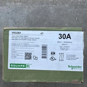 Square D Schneider VHU361 30A 600V Interruttore di sicurezza resistente VisiPact - Foto 1 di 3