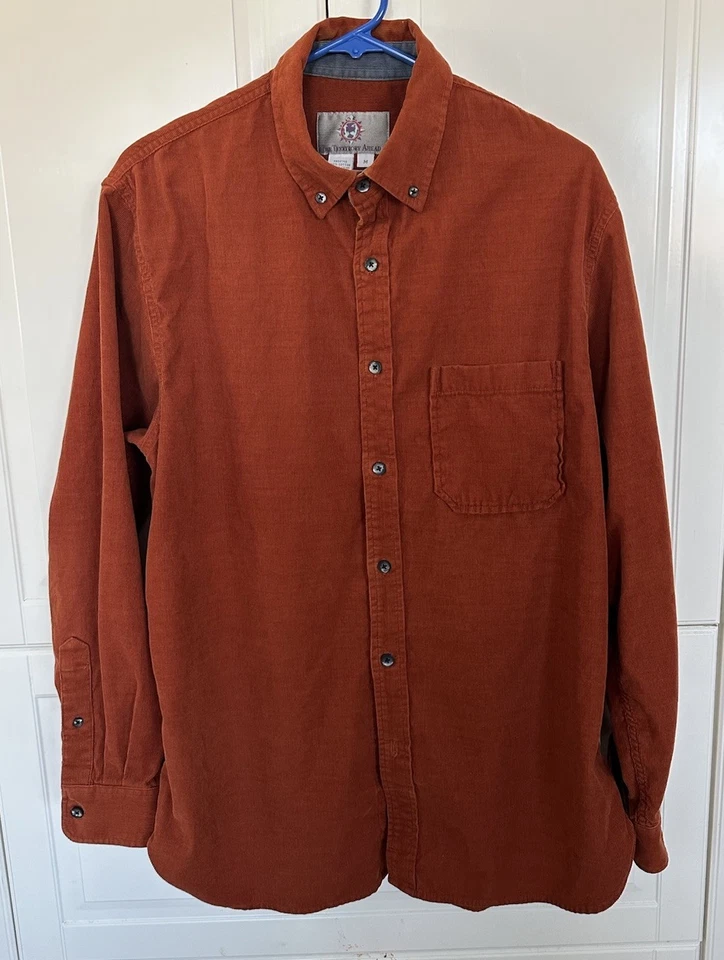 The Territory Ahead Burnt/Orange/Gray  Textured Corduroy Button Up Shirt Sz M - Image 1 of 4
