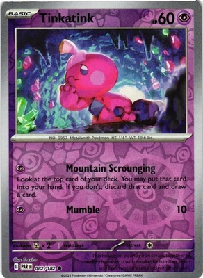 Tinkatink - Reverse Holo 082/182 SV04: Paradox Rift NM - Image 1 of 2
