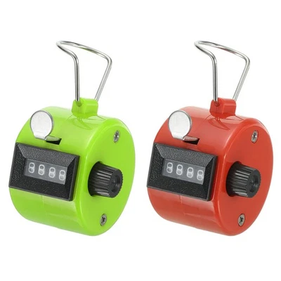 2Pcs Clicker Counter, 4 Cifre Meccanico Portatile Tally Contachili Verde, Rosso - Immagine 1 di 4