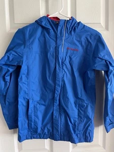 Columbia Hooded Omni-Tech Wind Breaker Rain Jacket, Blue Youth M (10-12) - Picture 1 of 7
