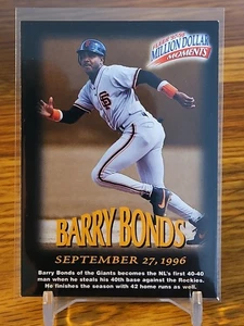 Fleer Barry Bonds 1997 #4 Million Dollar Moments Giants de San Francisco - Imagen 1 de 2