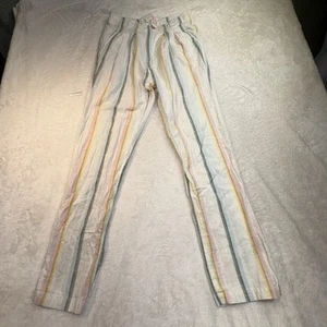 Pantalone Billabong donna 27 bianco a righe nuove mosse biondo salato spiaggia resort lino - Foto 1 di 11