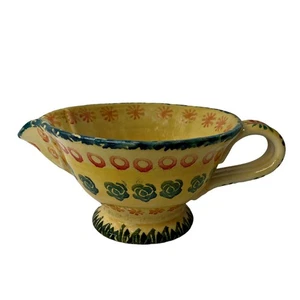 Italica ARS Pottery Creamer Gravy Batter salsa ciotola con manico giallo verde arancione - Foto 1 di 5