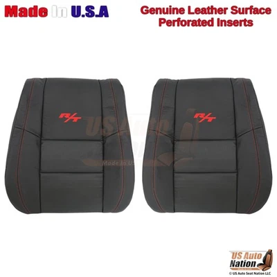 2014-2025 Fits Dodge Durango RT Genuine Leather Front Top Seat Covers Black - Image 1 of 4