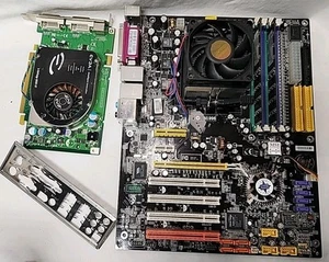 MSI K8N Neo4 MS-7125 socket 939 Athlon 64 3200+ 1gb ddr I/O shield & Nvidia GPU - Picture 1 of 9